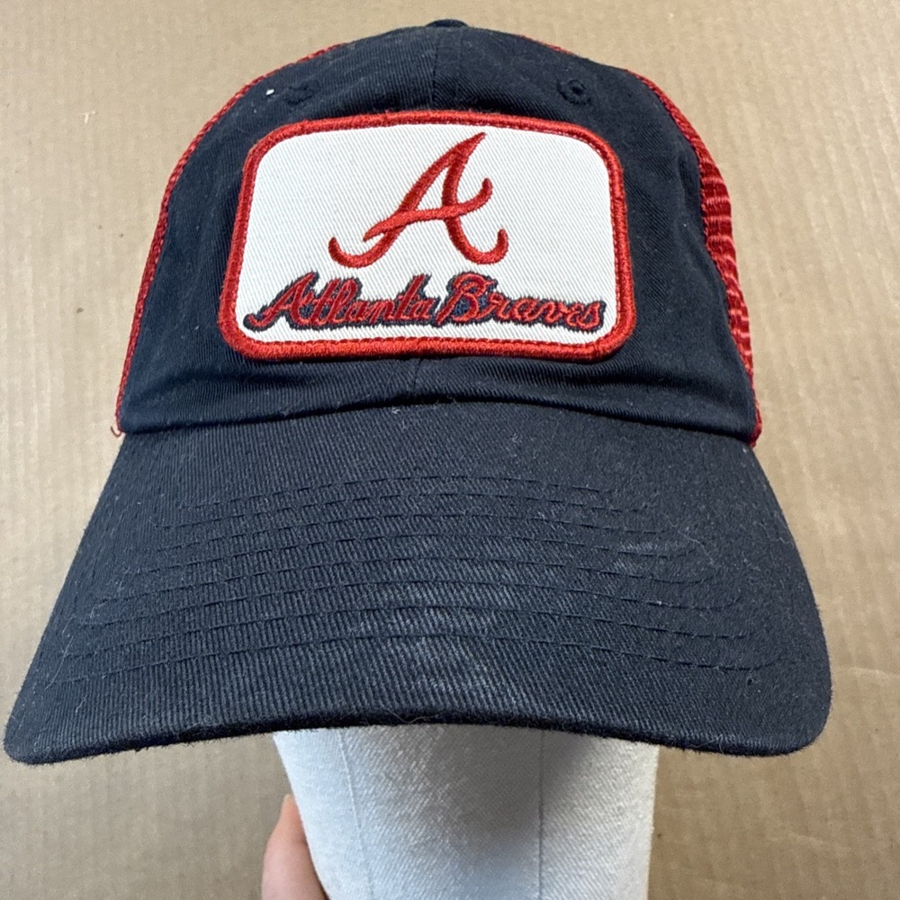 Atlanta Braves Trucker Snapback Blue Red, Fan Favorite Hat OSFA